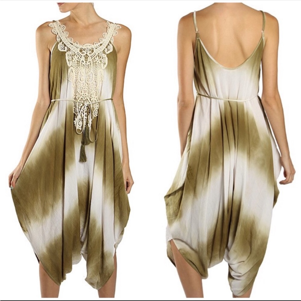 Bohemian Harem Pants Wide Leg Jumpsuit - Picture 3 of 8
